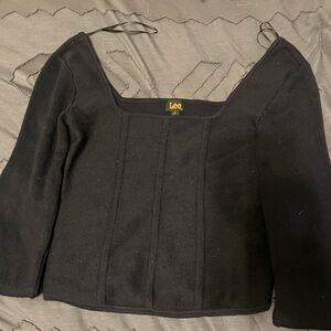 Lee Black Square Neck Top